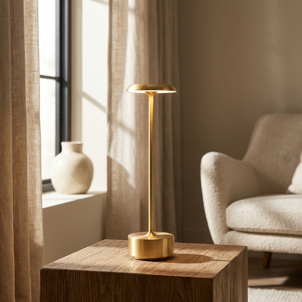 Gold | Halo Disc Cordless Table Lamp