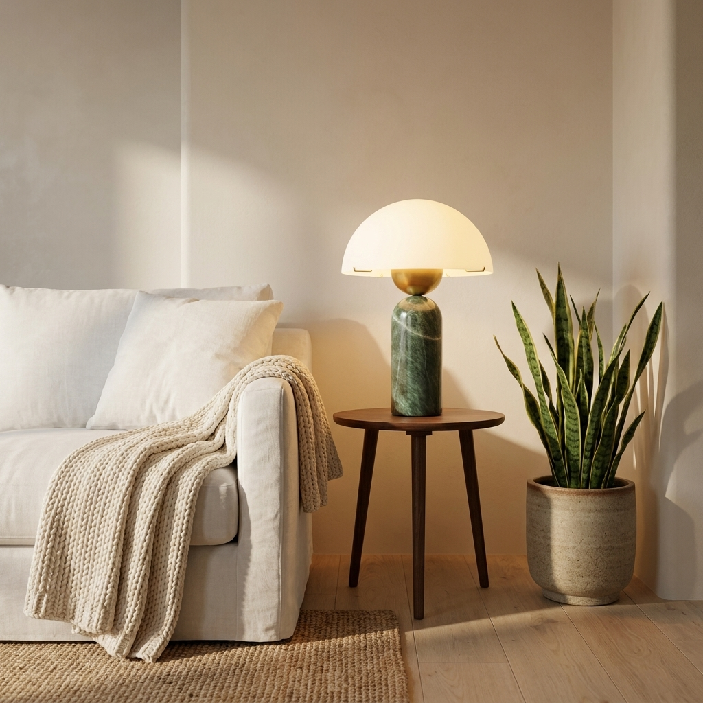 Halo Stone Globe Table Lamp | lifestyle