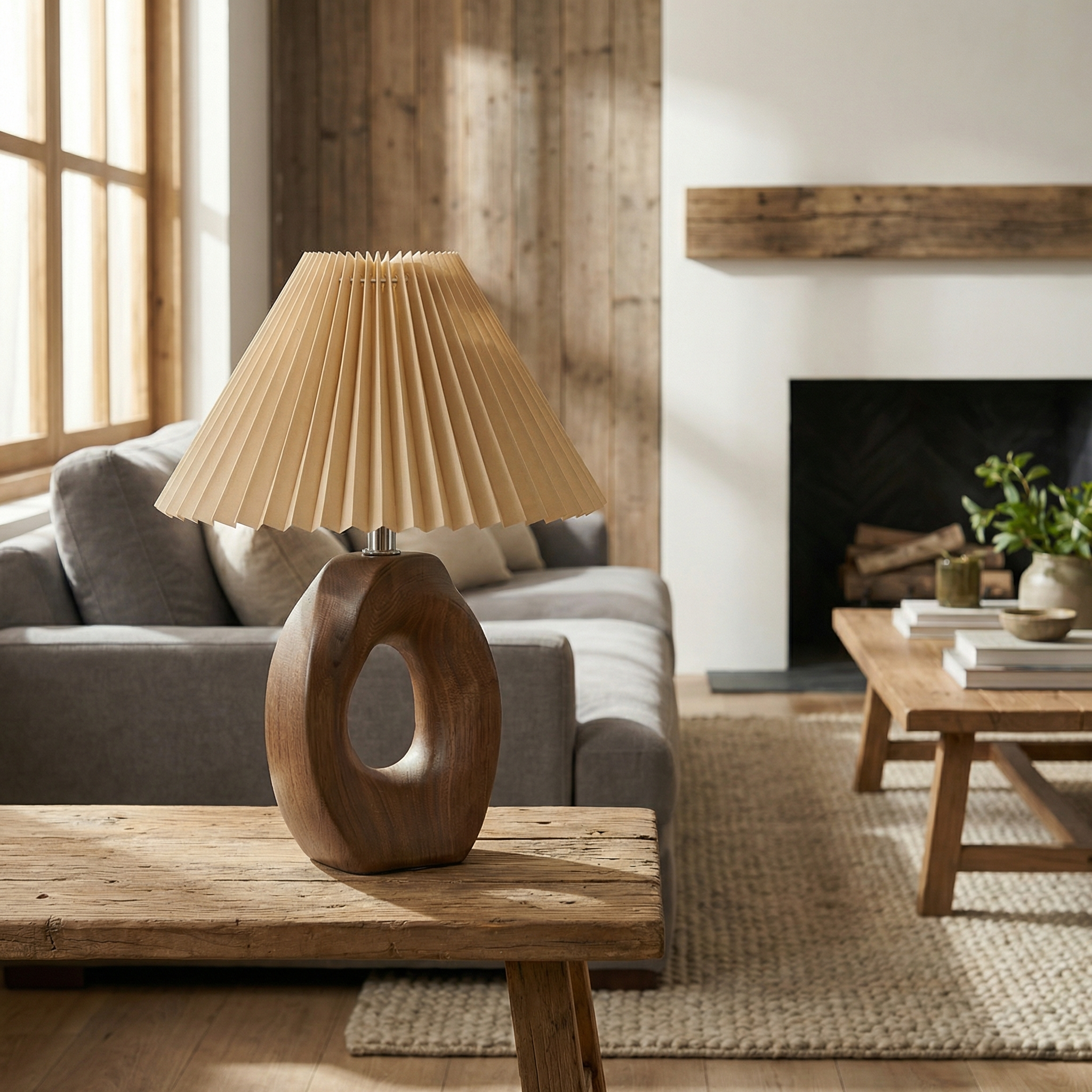 Halo Solace Sculpted Wood Table Lamp
