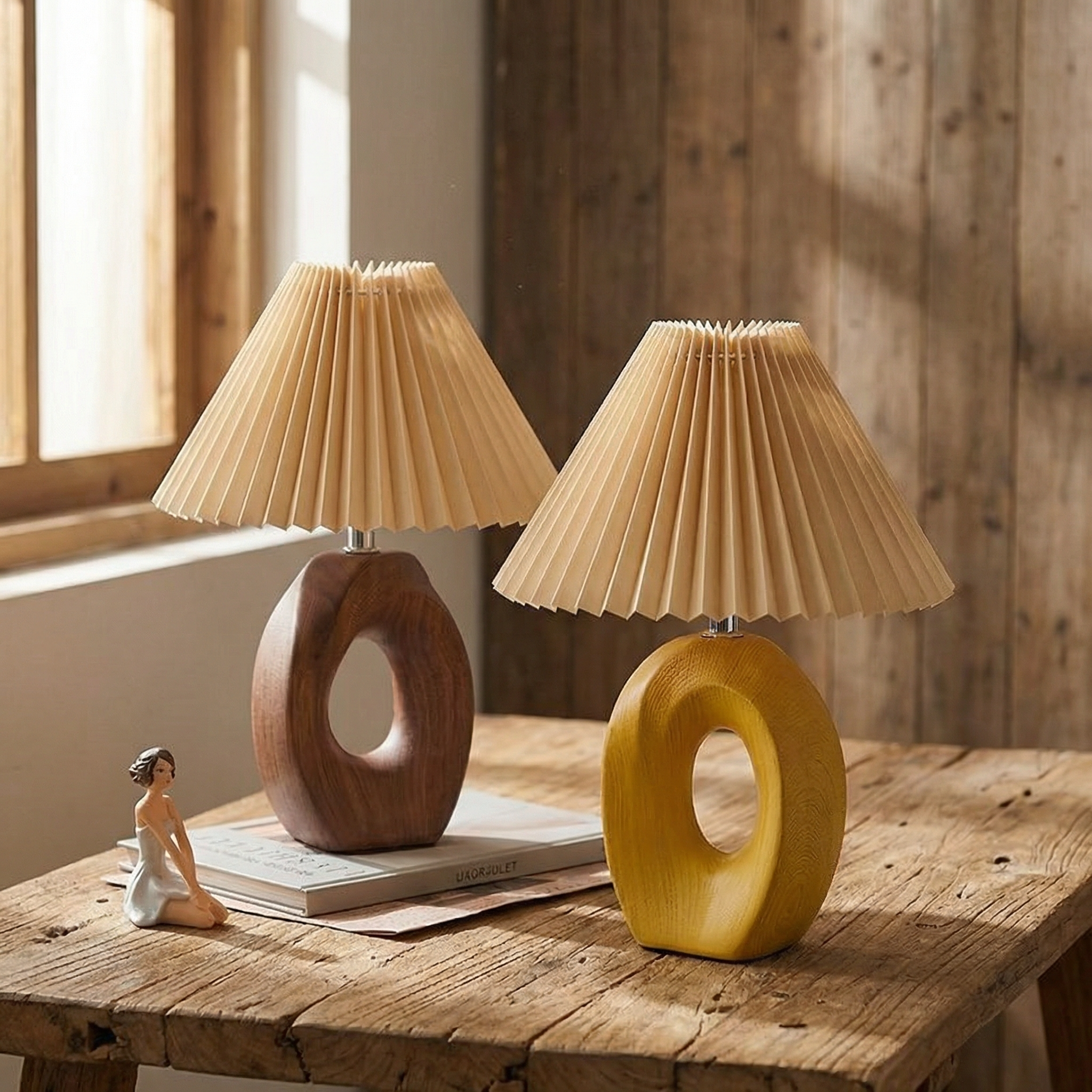 Halo Solace Sculpted Wood Table Lamp