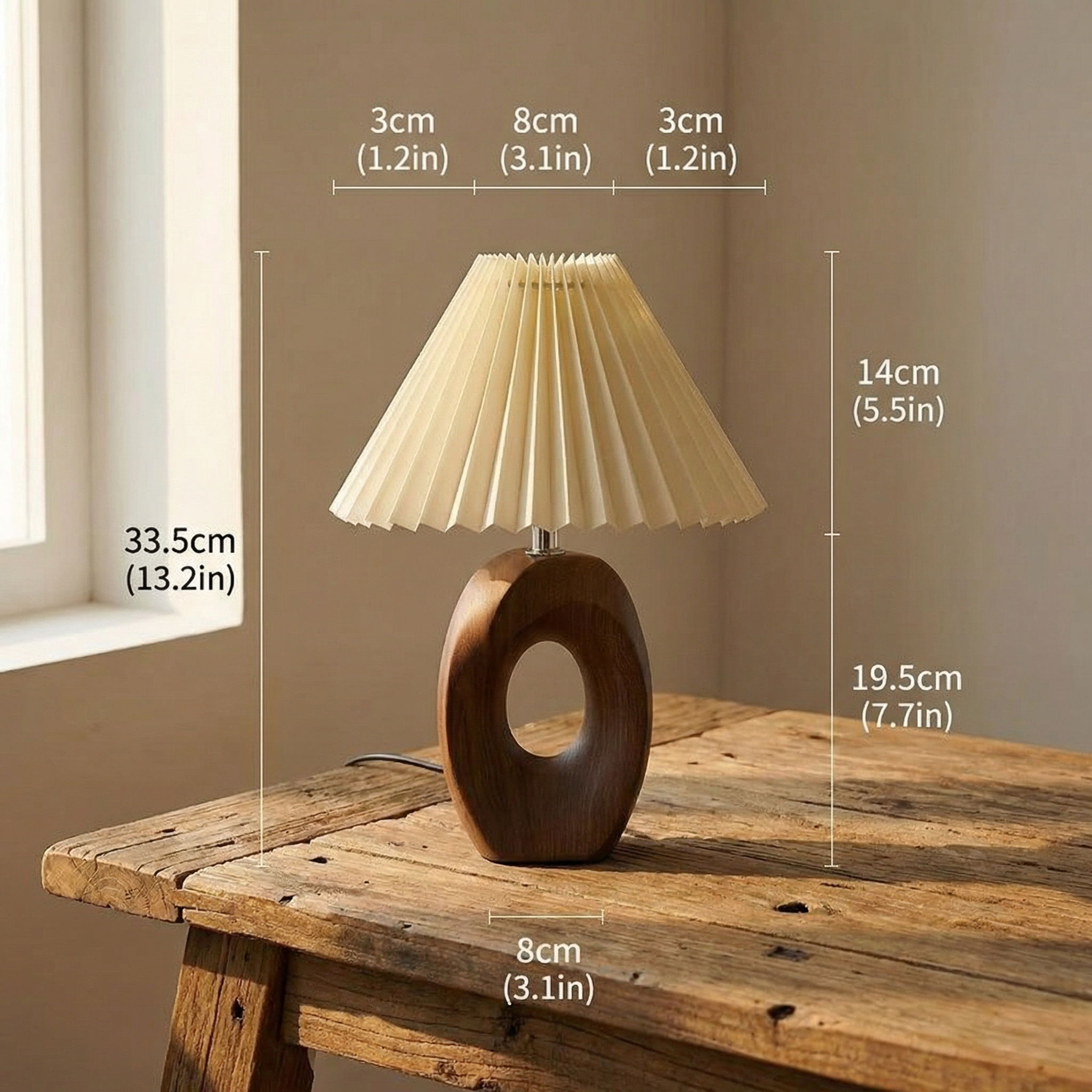 Halo Solace Sculpted Wood Table Lamp