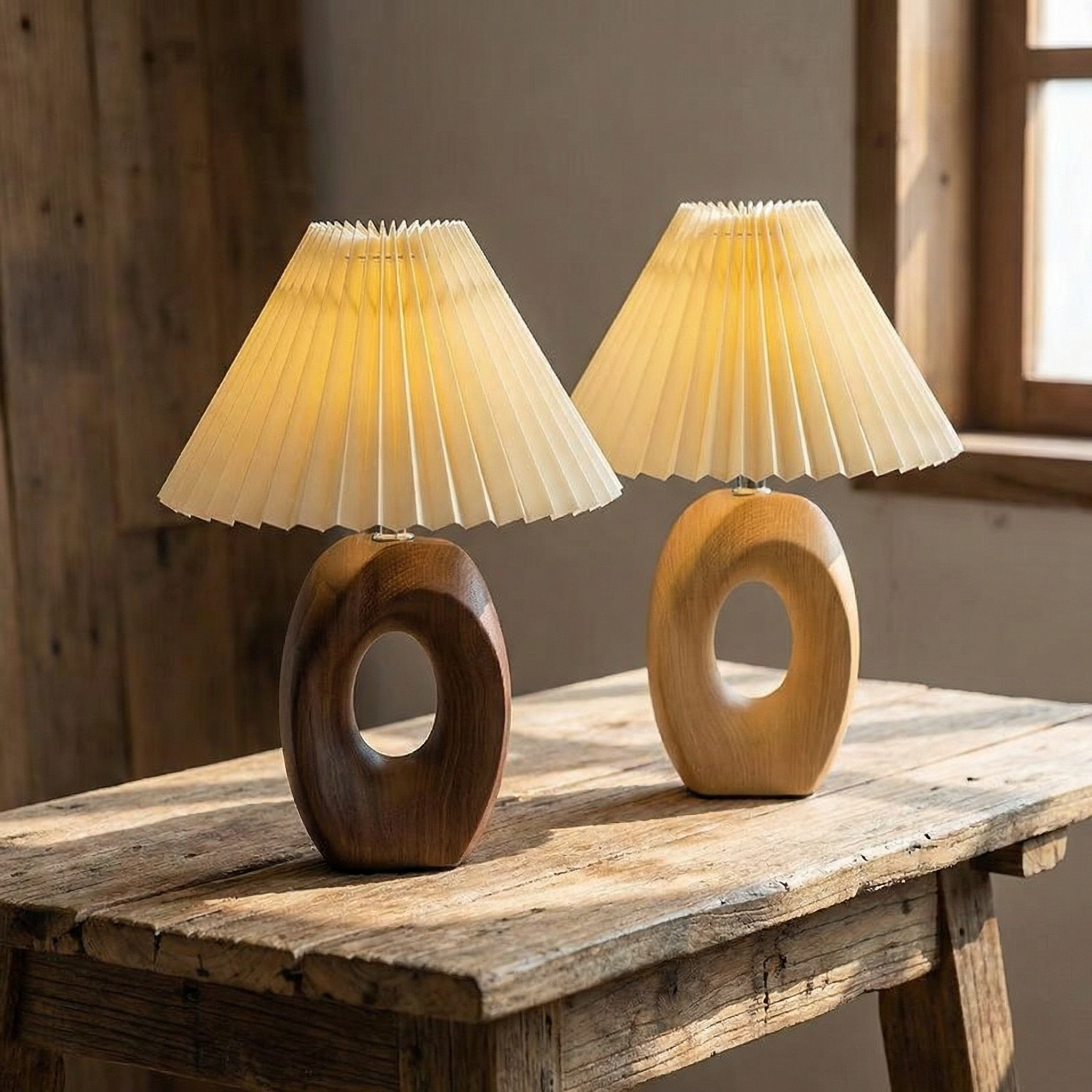 Halo Solace Sculpted Wood Table Lamp