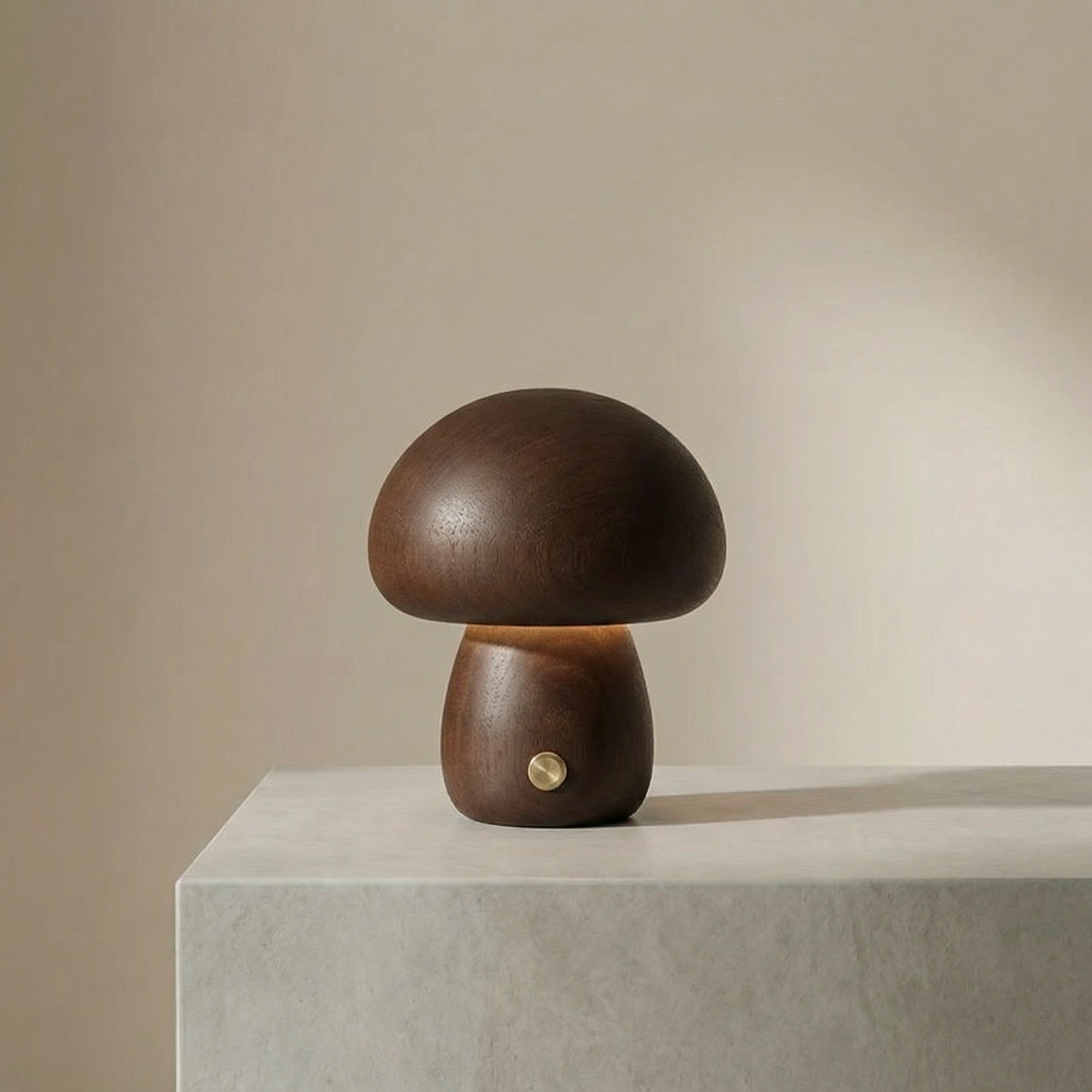 Halo Glow Mushroom Wood Table Lamp