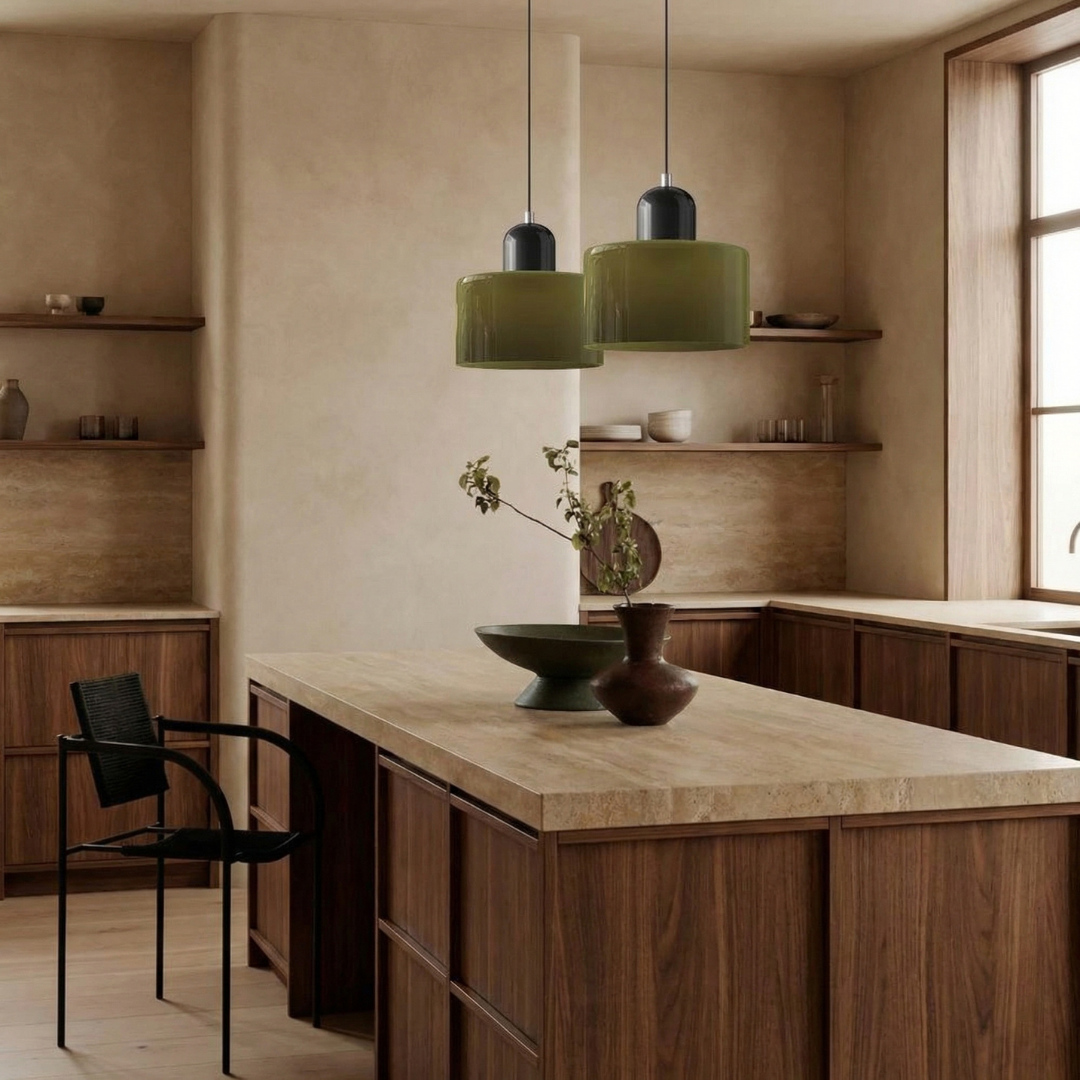 Aurora Bauhaus Round Glass Pendant Light