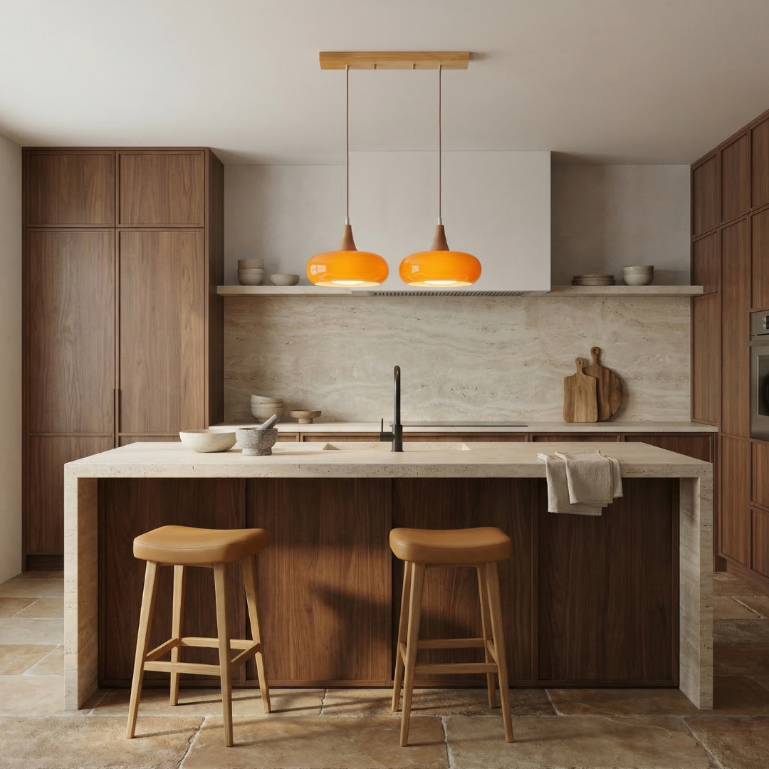 Aurora Japandi Wood Pendant Light