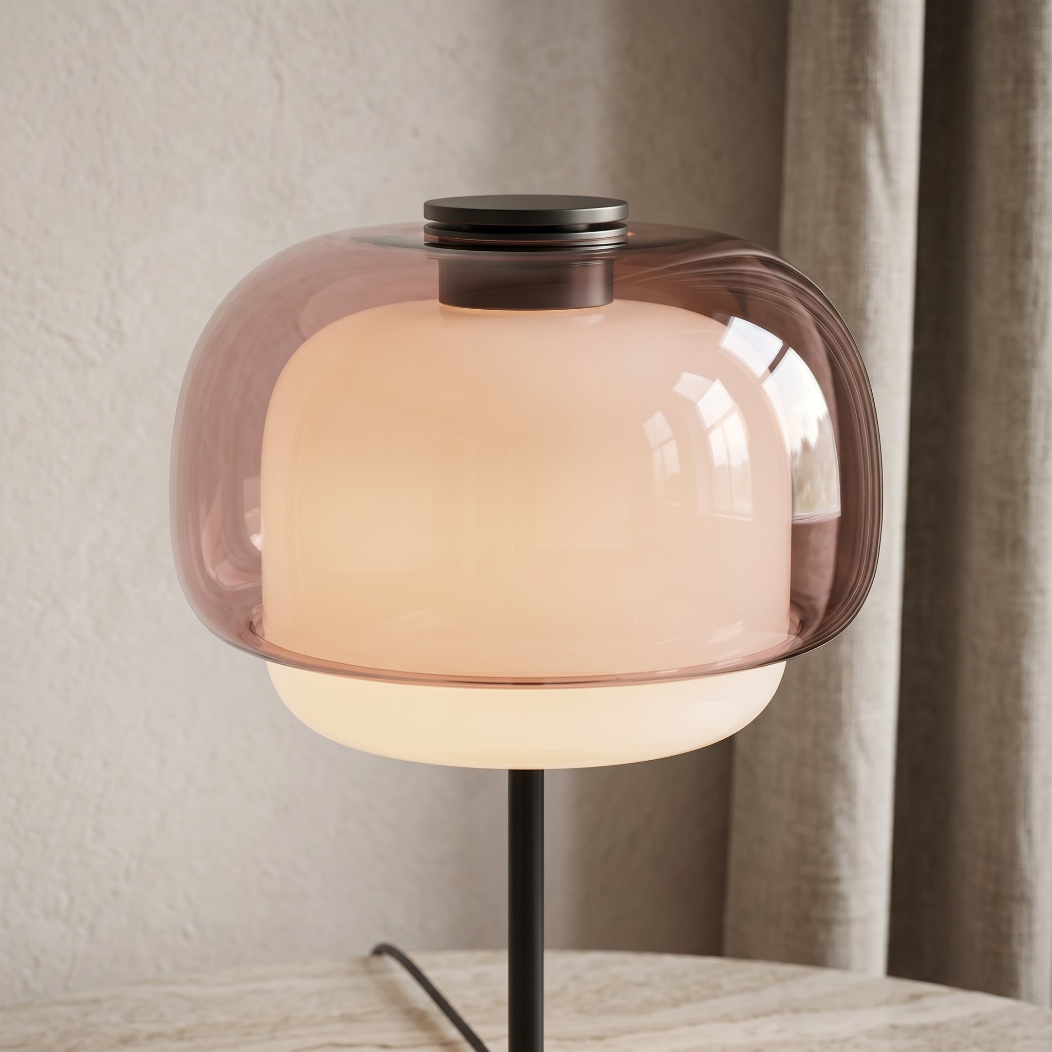 Halo Double Dome Glass Table Lamp