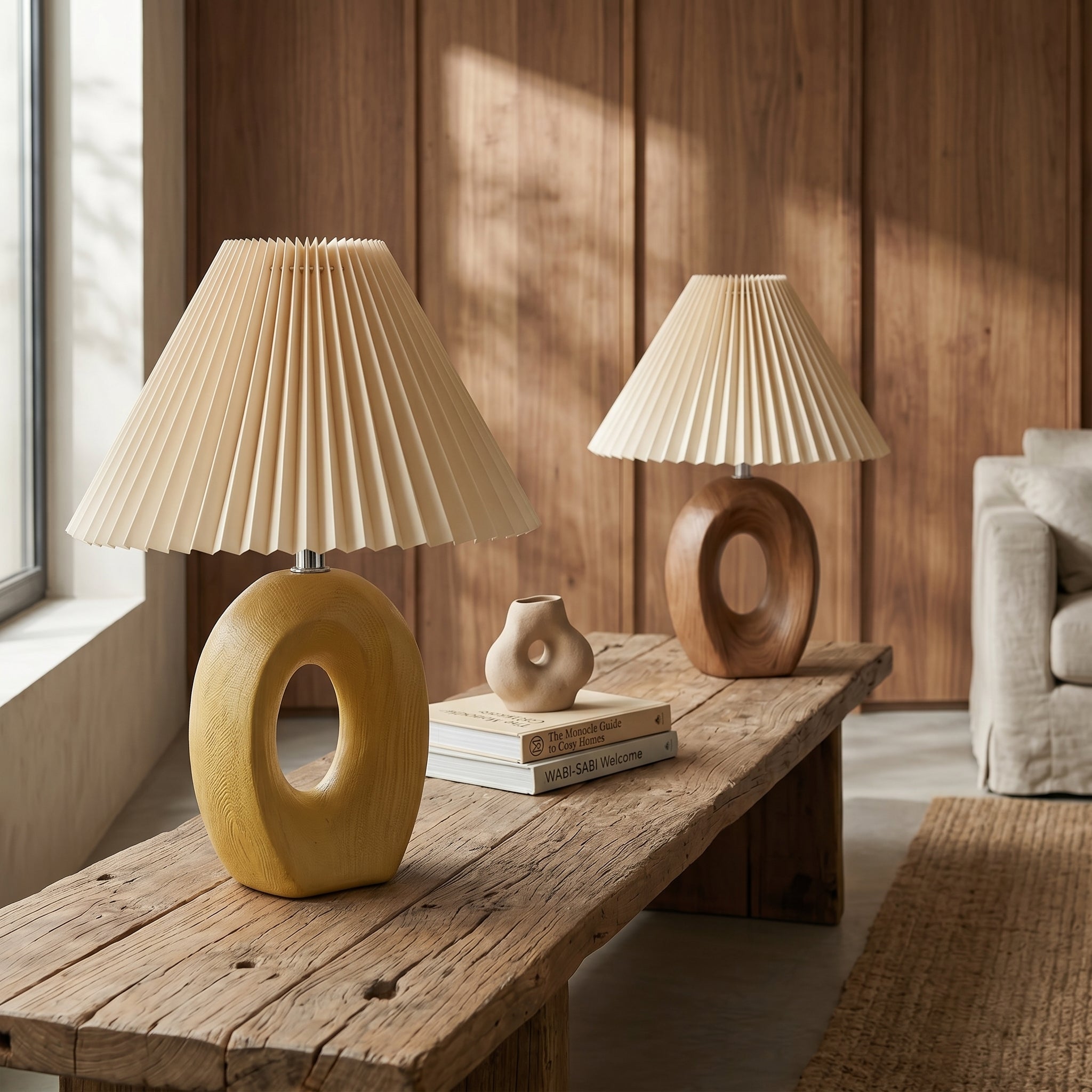 Halo Solace Sculpted Wood Table Lamp