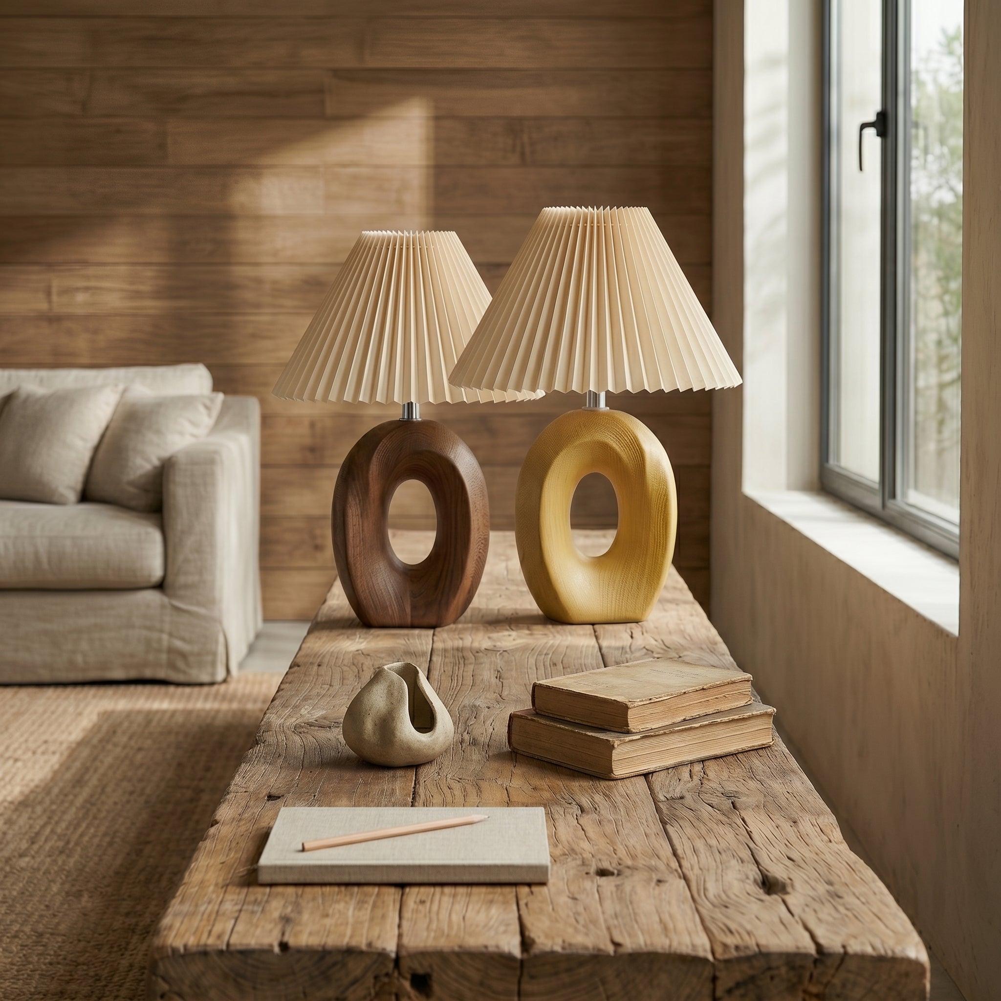 Halo Solace Sculpted Wood Table Lamp