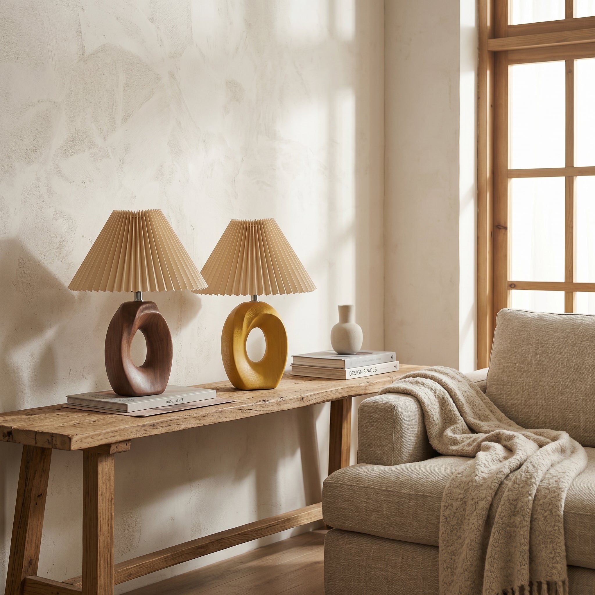 Halo Solace Sculpted Wood Table Lamp
