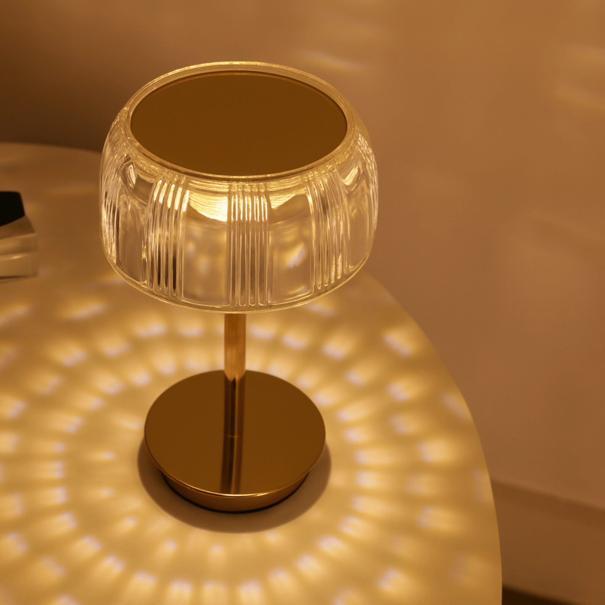 Halo Fluted Glass Cordless Table Lamp