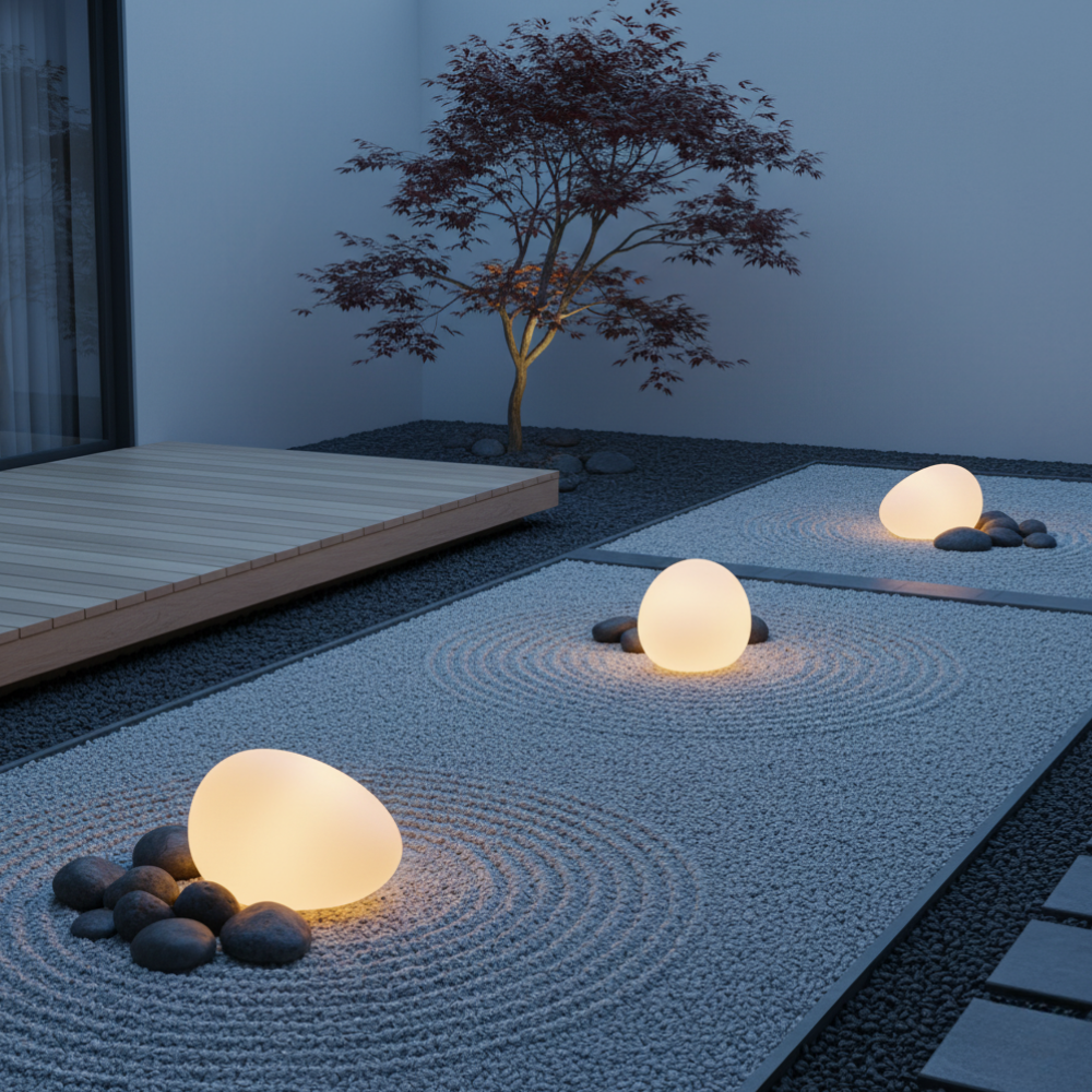 Atlas Pebble Solar Landscape Light