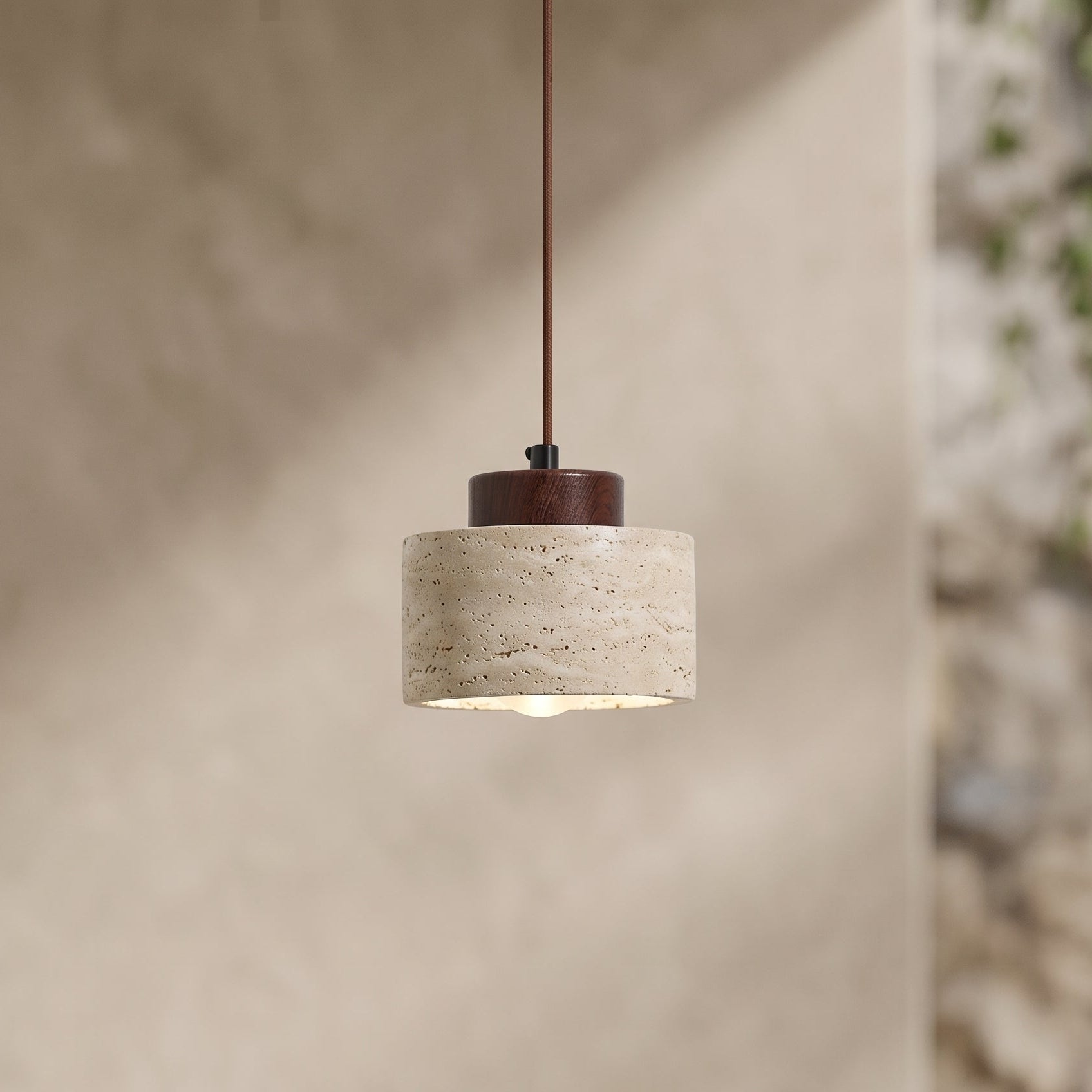 Aurora Travertine Stone Pendant Light