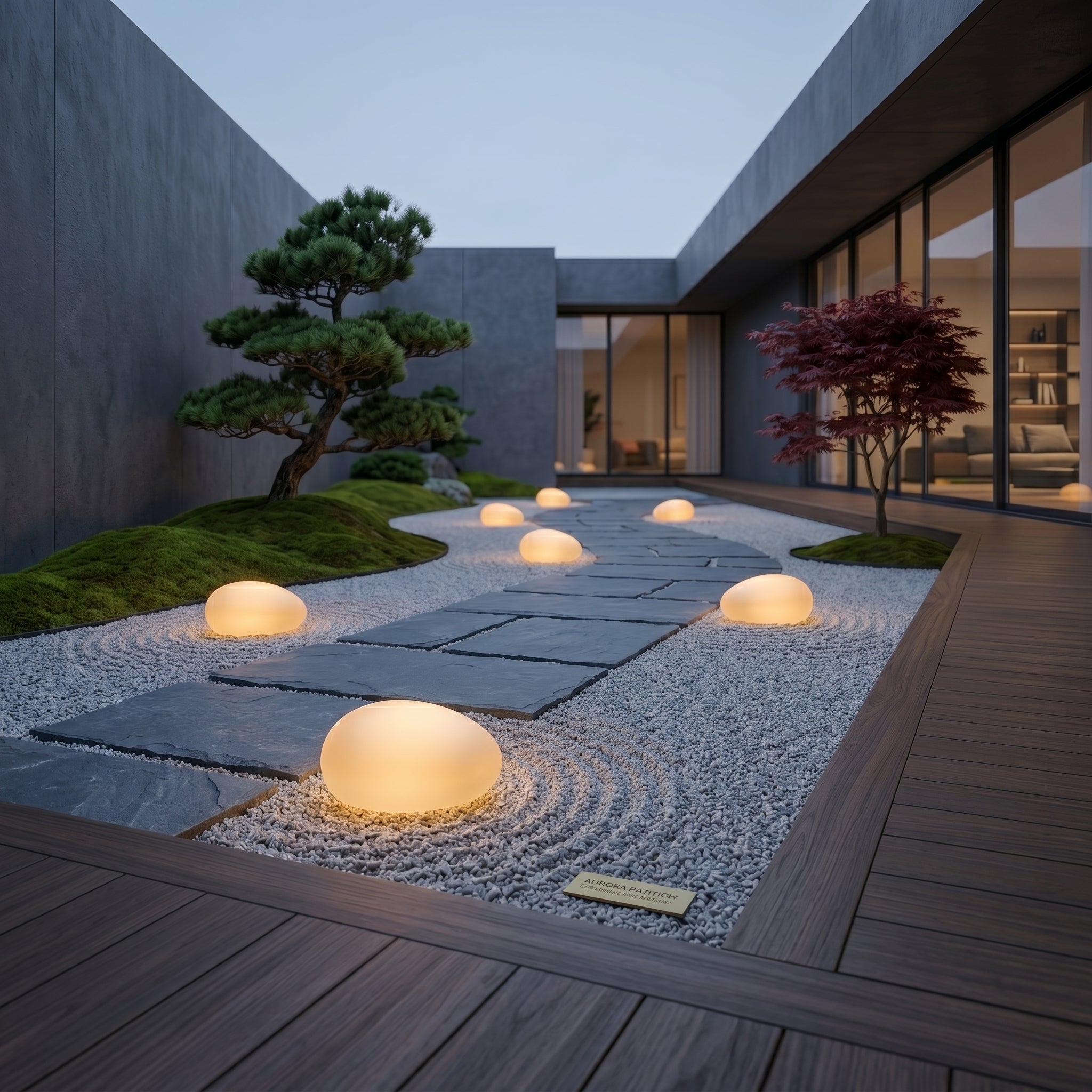 Atlas Pebble Solar Landscape Light