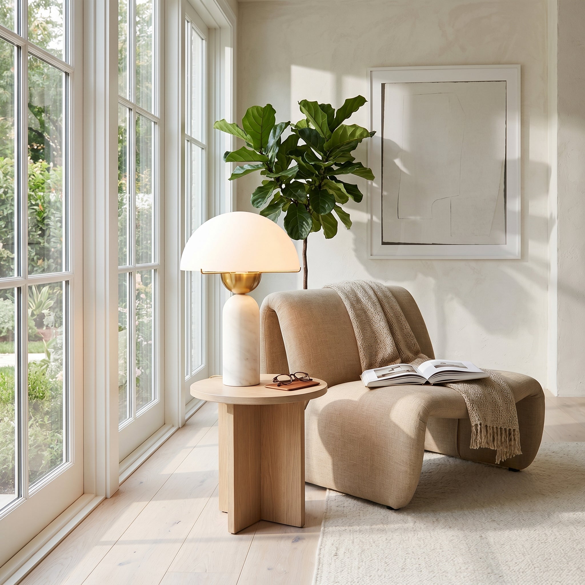 Halo Stone Globe Table Lamp