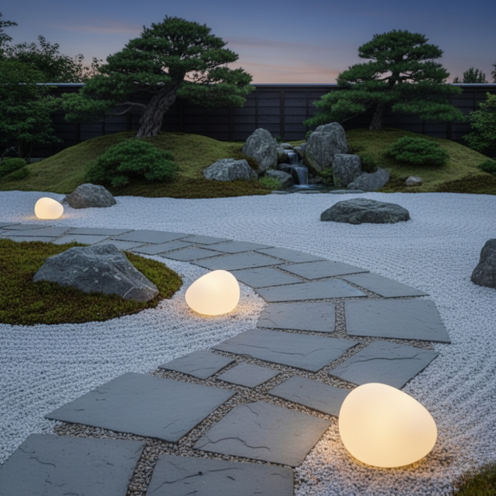 Atlas Pebble Solar Landscape Light