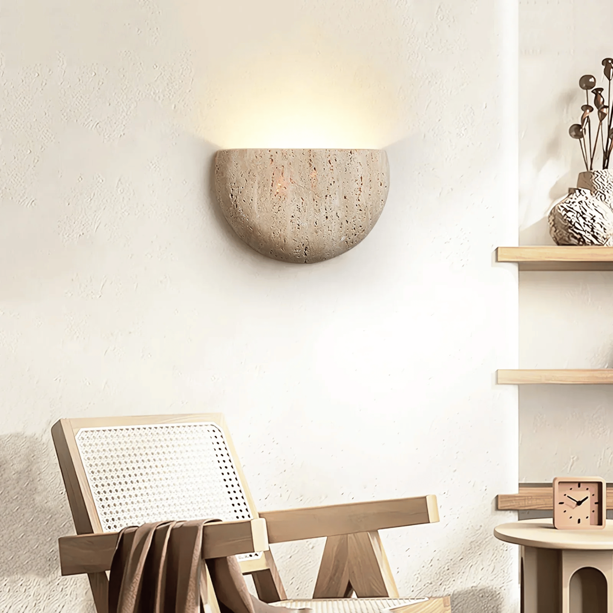 Wren Half Bowl Plaster Wall Sconce