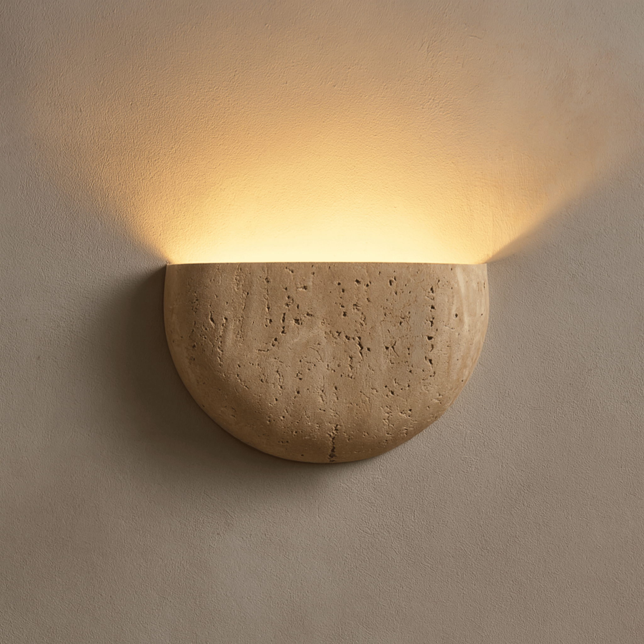 Wren Half Bowl Plaster Wall Sconce
