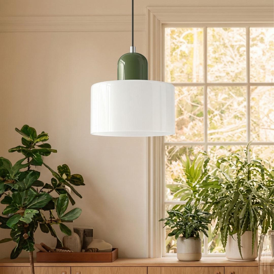 Aurora Bauhaus Round Glass Pendant Light