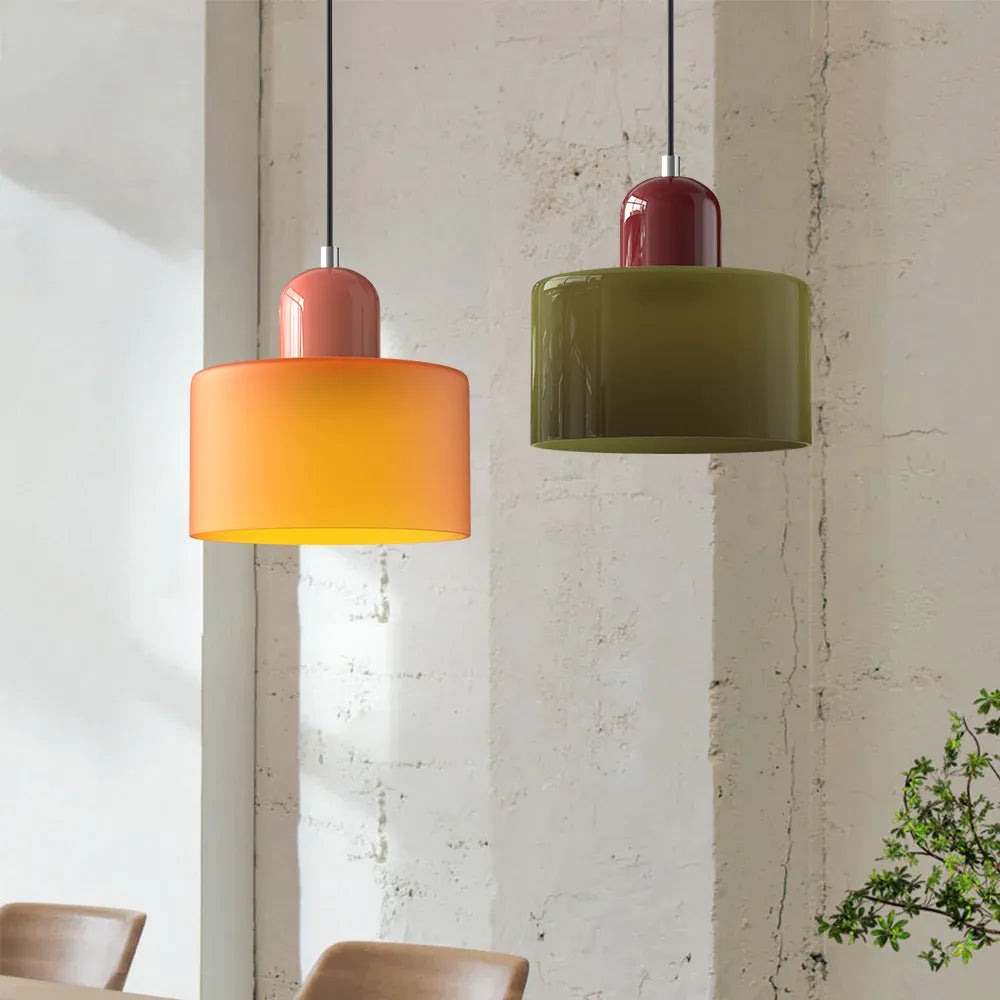 Aurora Bauhaus Round Glass Pendant Light