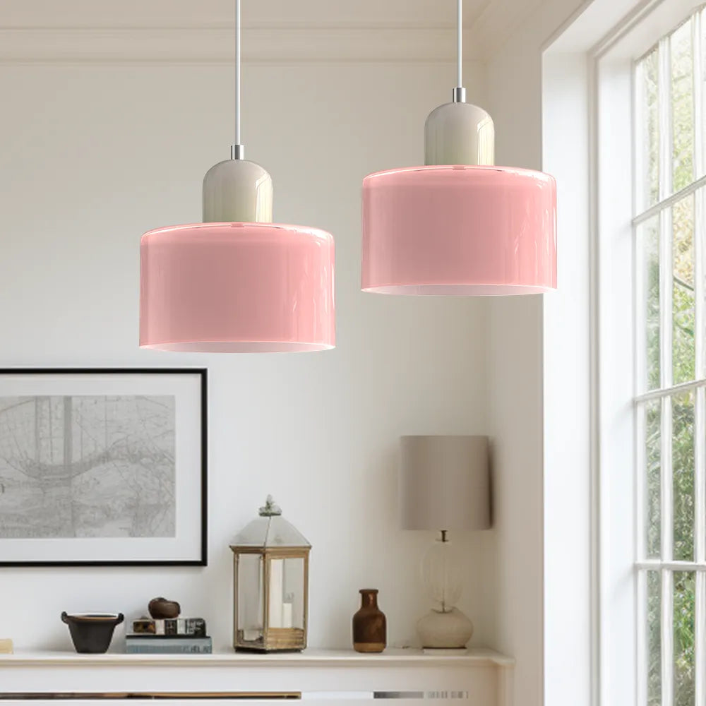 Aurora Bauhaus Round Glass Pendant Light