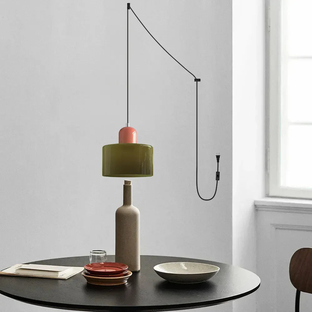 Aurora Bauhaus Round Glass Pendant Light