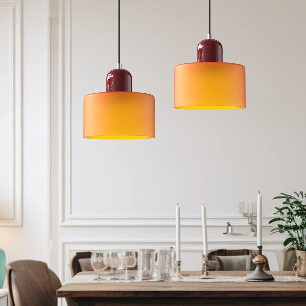 Aurora Bauhaus Round Glass Pendant Light