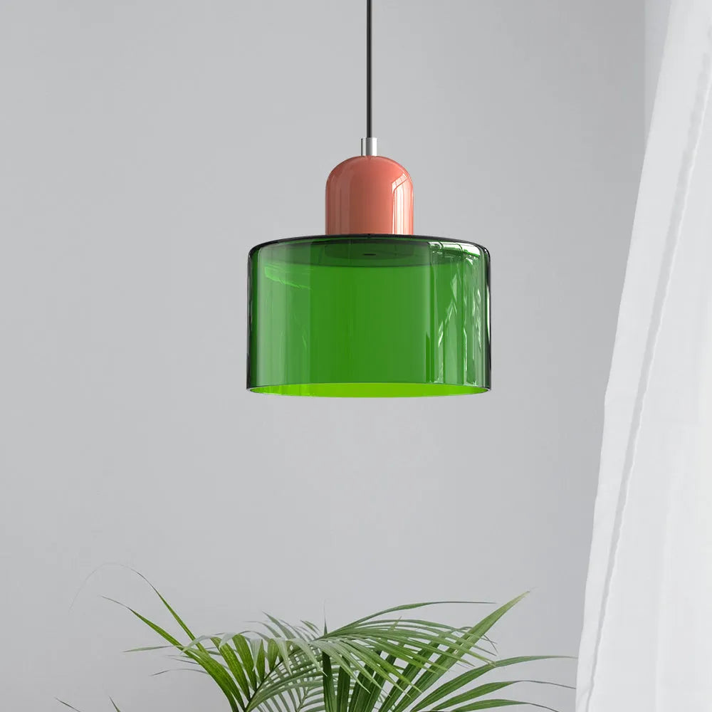 Aurora Bauhaus Round Glass Pendant Light