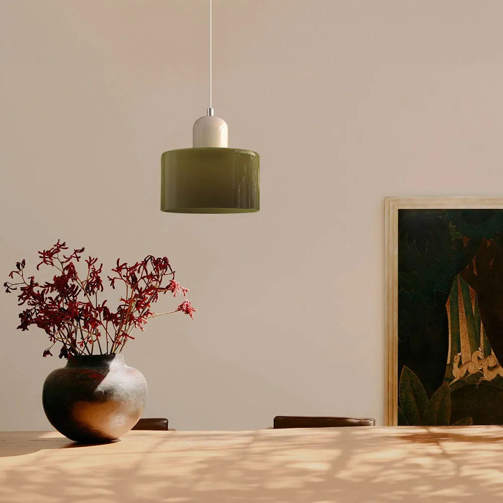 Aurora Bauhaus Round Glass Pendant Light