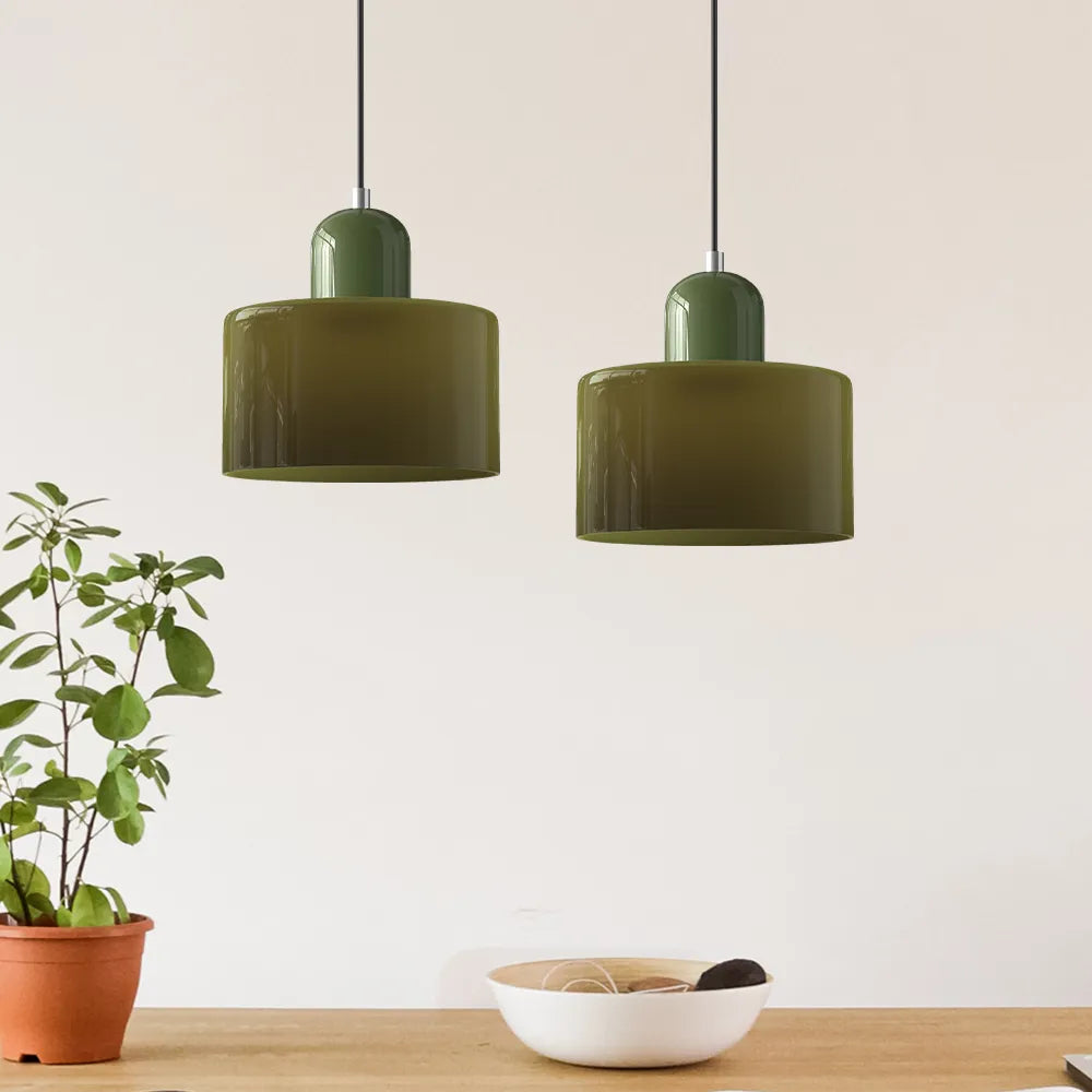 Aurora Bauhaus Round Glass Pendant Light