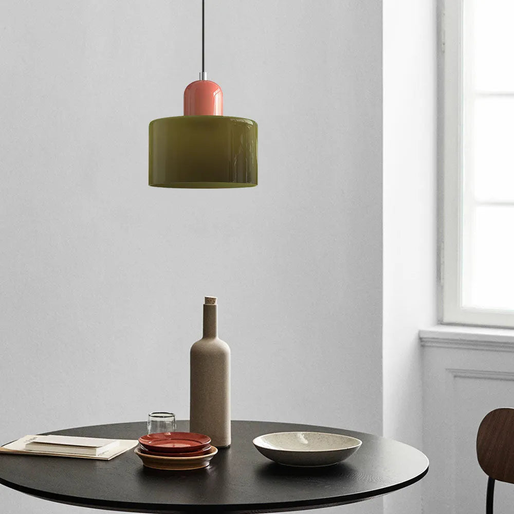 Aurora Bauhaus Round Glass Pendant Light