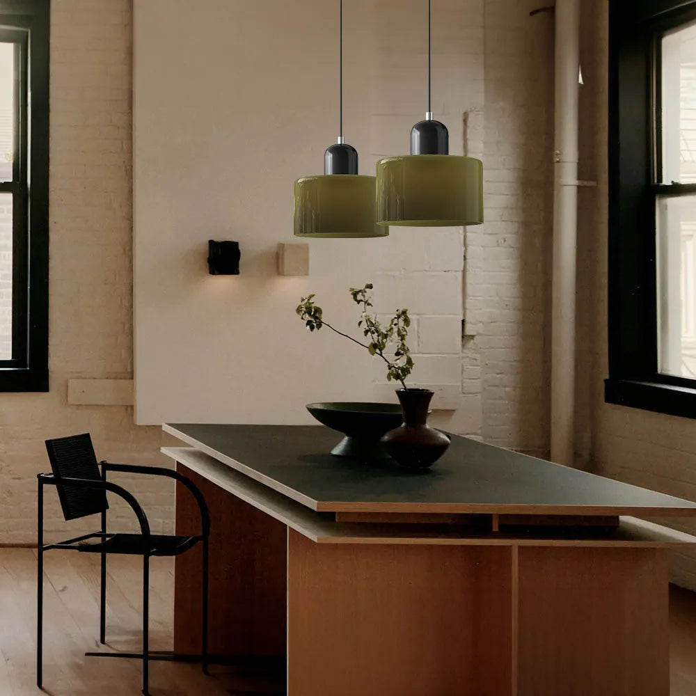 Aurora Bauhaus Round Glass Pendant Light