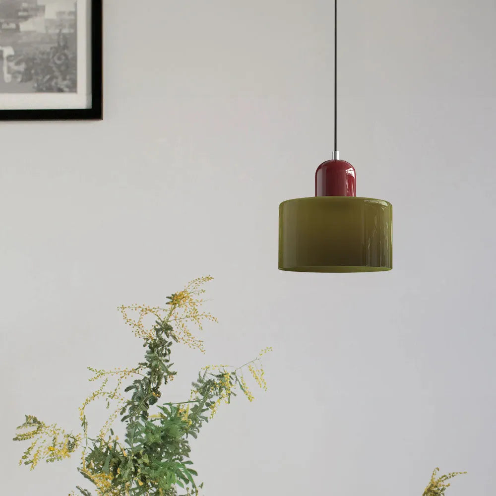 Aurora Bauhaus Round Glass Pendant Light