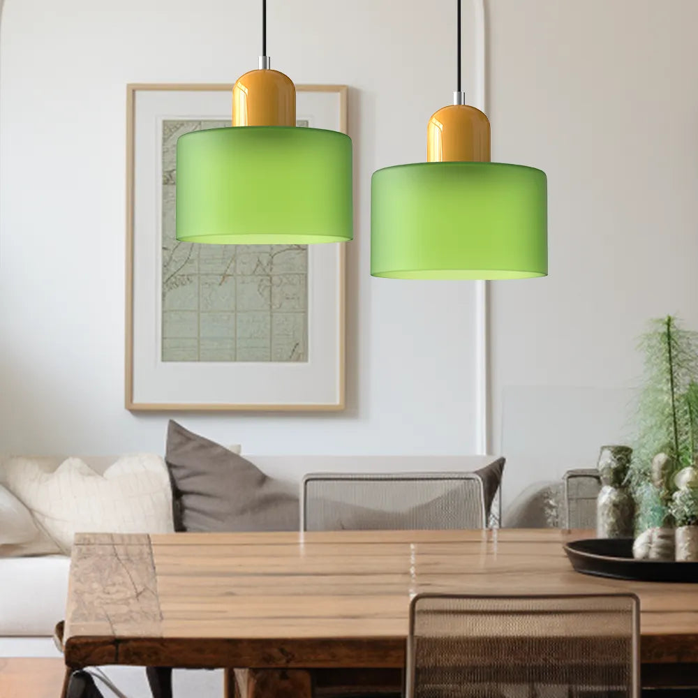 Aurora Bauhaus Round Glass Pendant Light