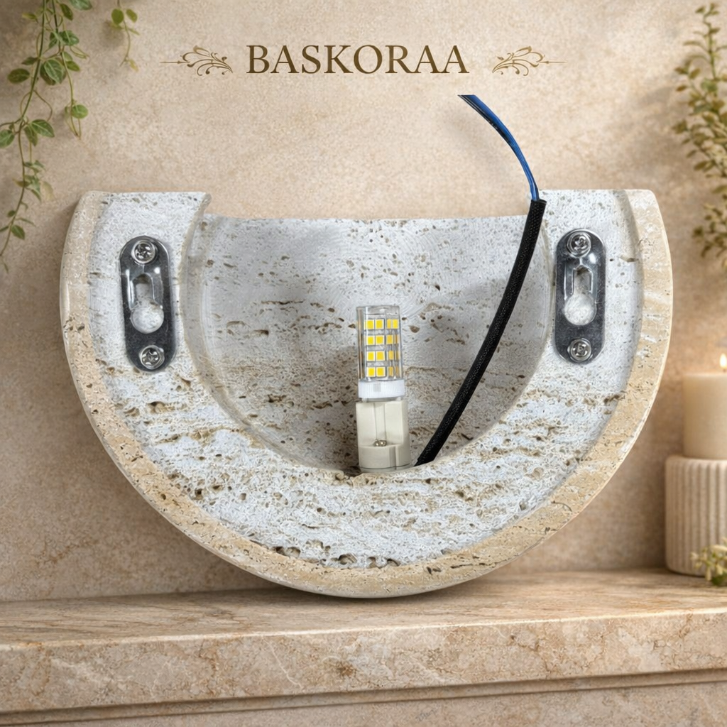 Wren Half Bowl Plaster Wall Sconce