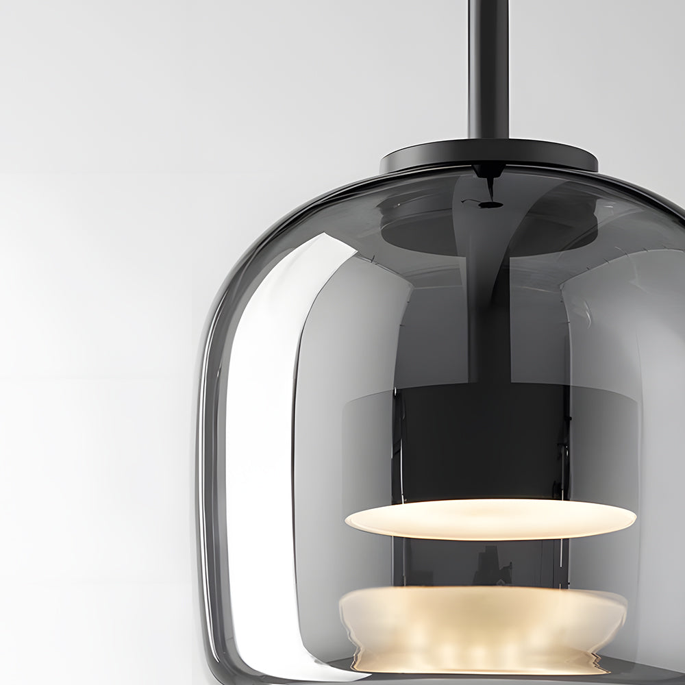 Aurora Smoked Glass Kitchen Pendant Light