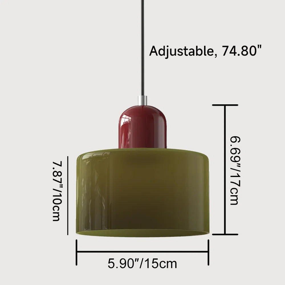 Aurora Bauhaus Round Glass Pendant Light