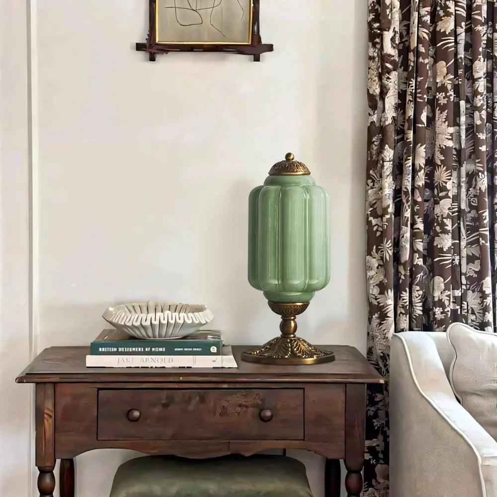 Halo Cream Glass Table Lamp