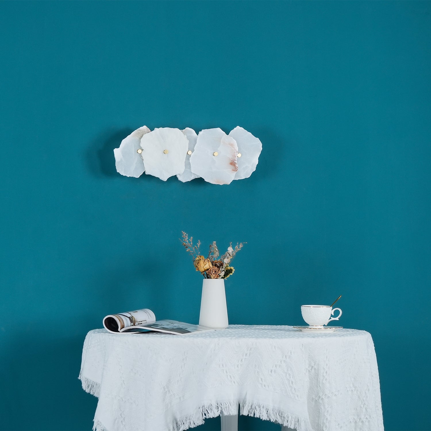 Wren Alabaster Flower Wall Sconce