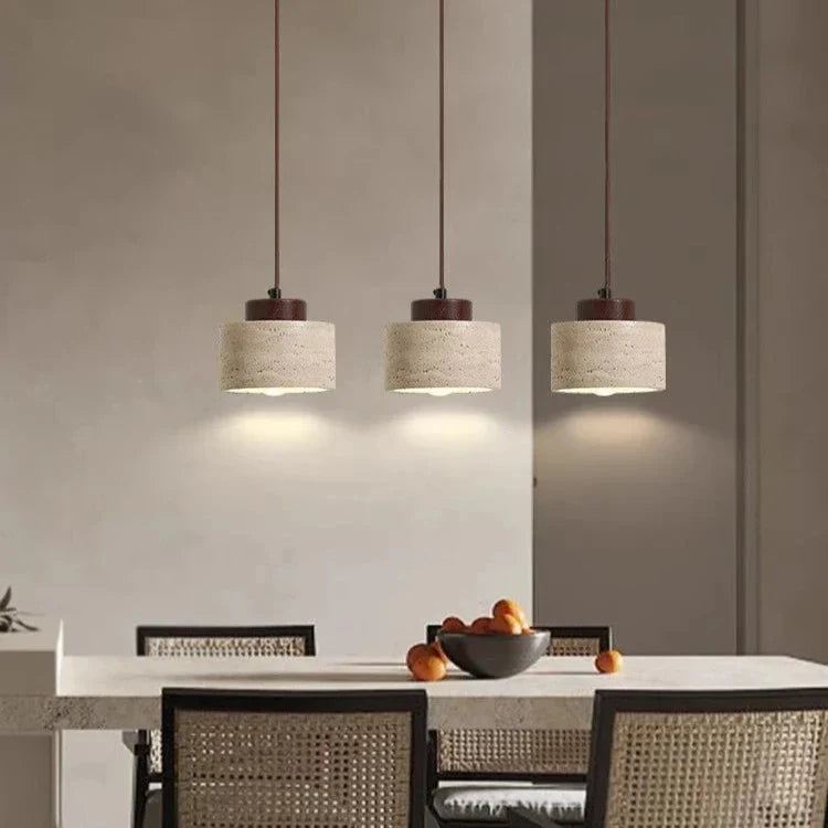 Aurora Travertine Stone Pendant Light