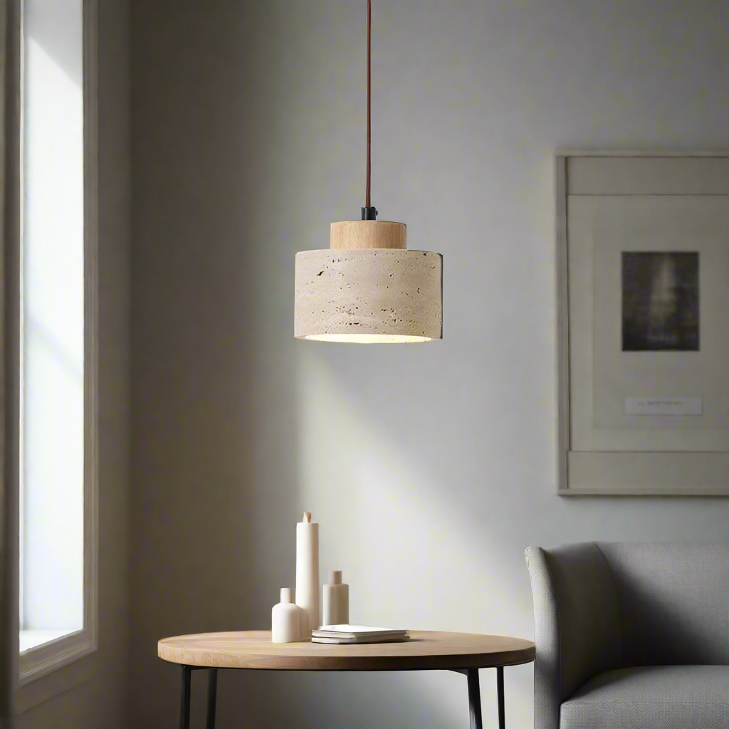 Aurora Travertine Stone Pendant Light