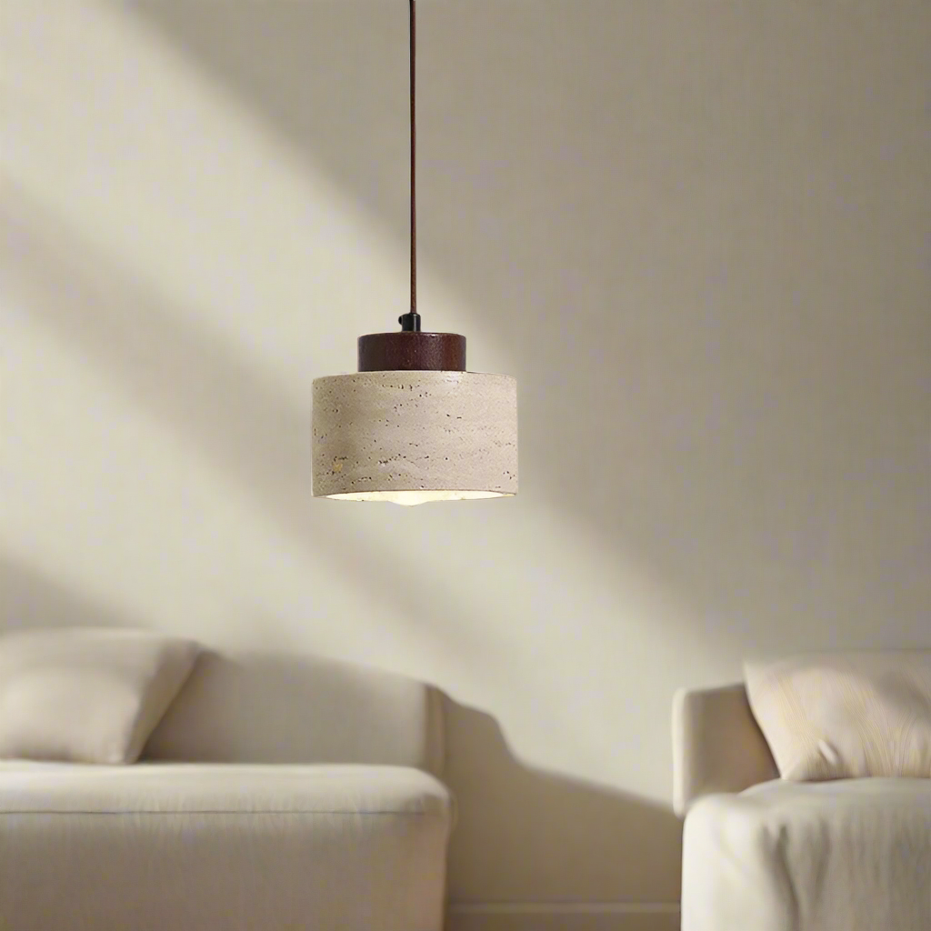 Aurora Travertine Stone Pendant Light
