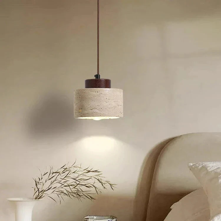Aurora Travertine Stone Pendant Light