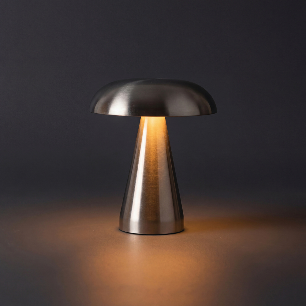 Modern Metallic LED Desk Lamp - Cordless and Dimmable Finish