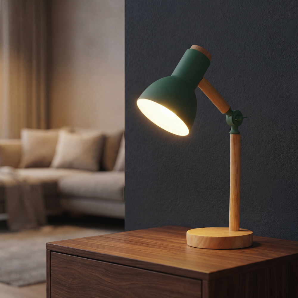 Nordic Adjustable Wood Desk Lamp - Matte Finish