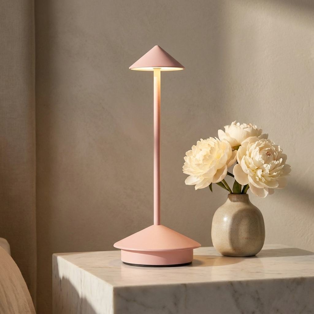 Halo Cordless Rechargeable Table Lamp in Pink