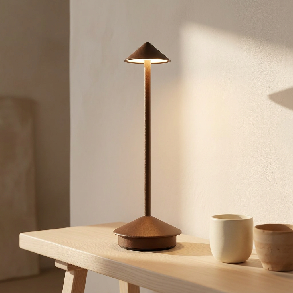 Halo Cordless Rechargeable Table Lamp in Brown