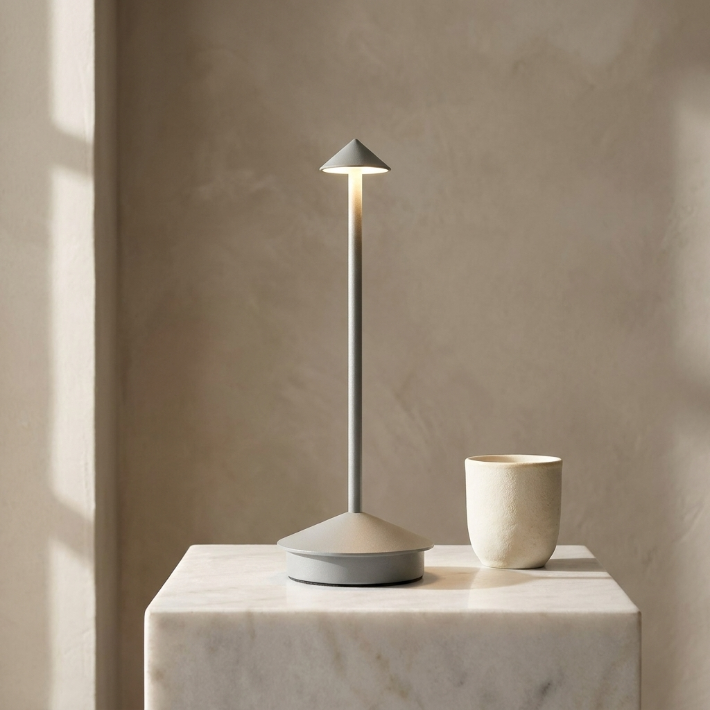 Halo Cordless Rechargeable Table Lamp in Gray