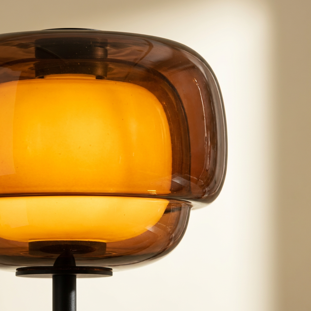 Halo Double Dome Glass Table Lamp detail crop