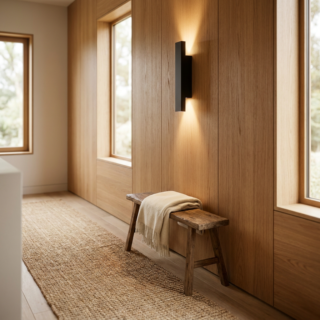 Atlas Nordic Up Down Outdoor Wall Sconce in foyer