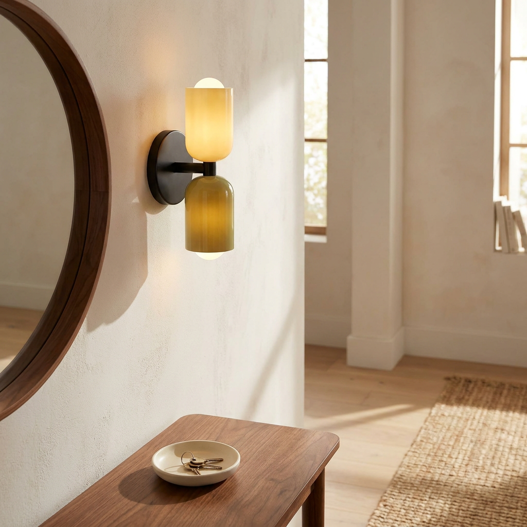 Wren Vintage Glass Double Wall Sconce entryway